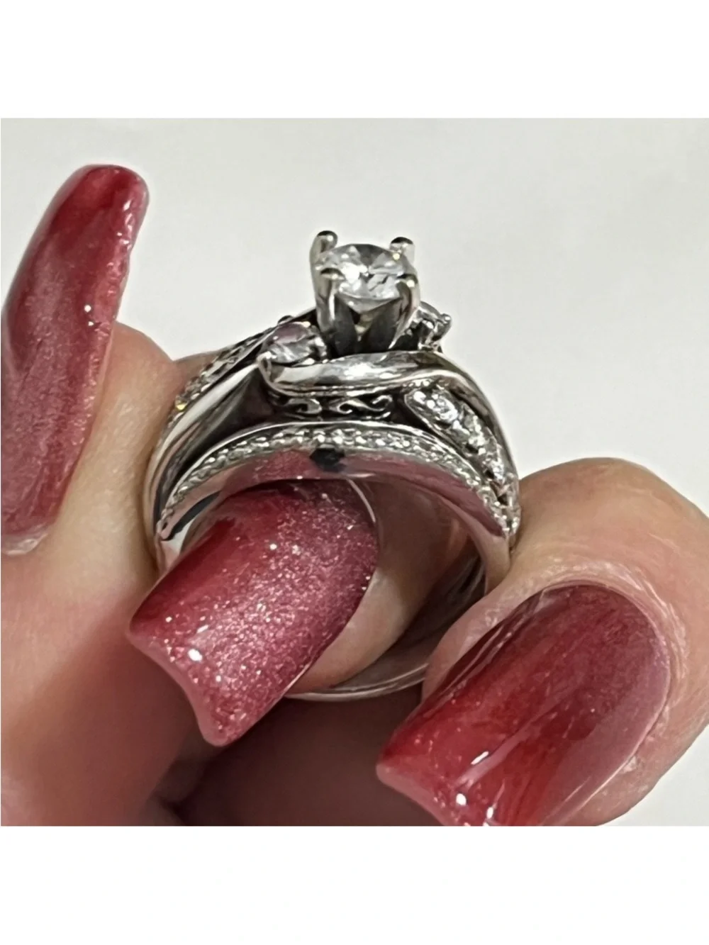 1.5CT 10Kt white gold wedding ring set